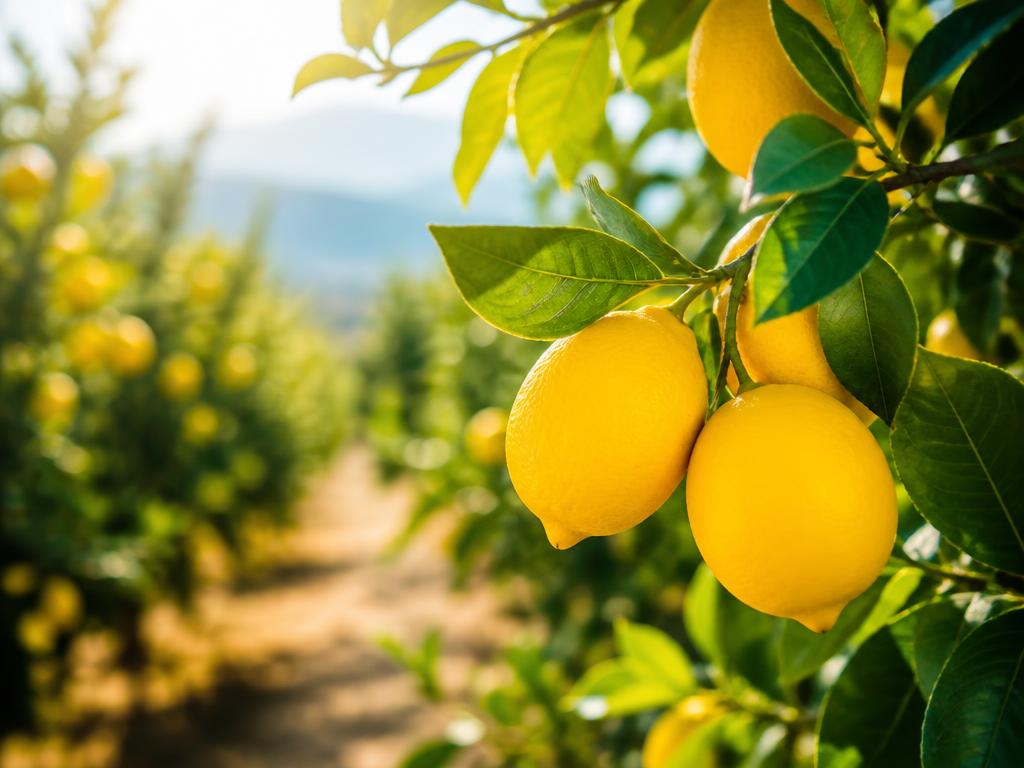 Lemons ripening on the tree at BV Farms