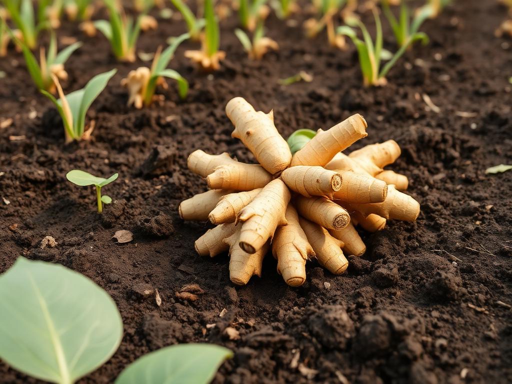 Ginger harvest on the farm