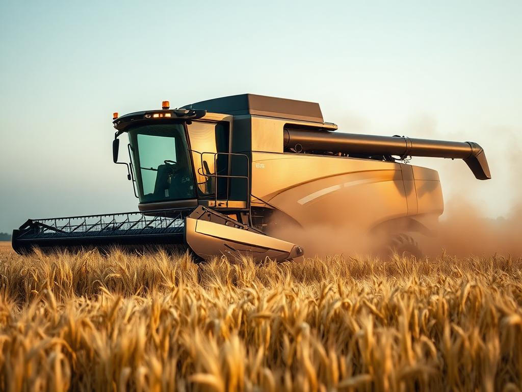 Combine harvester during harvest season